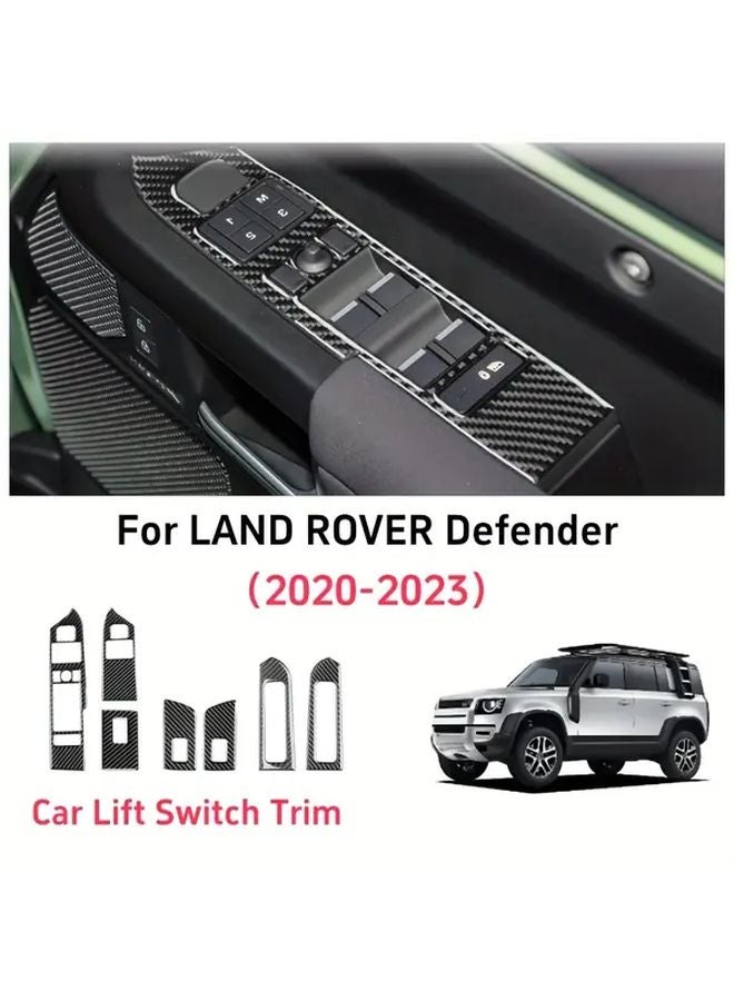 Defender 2020 2023 LHD Window Lift Button Panel Carbon Fiber Cover Decal - Image 1